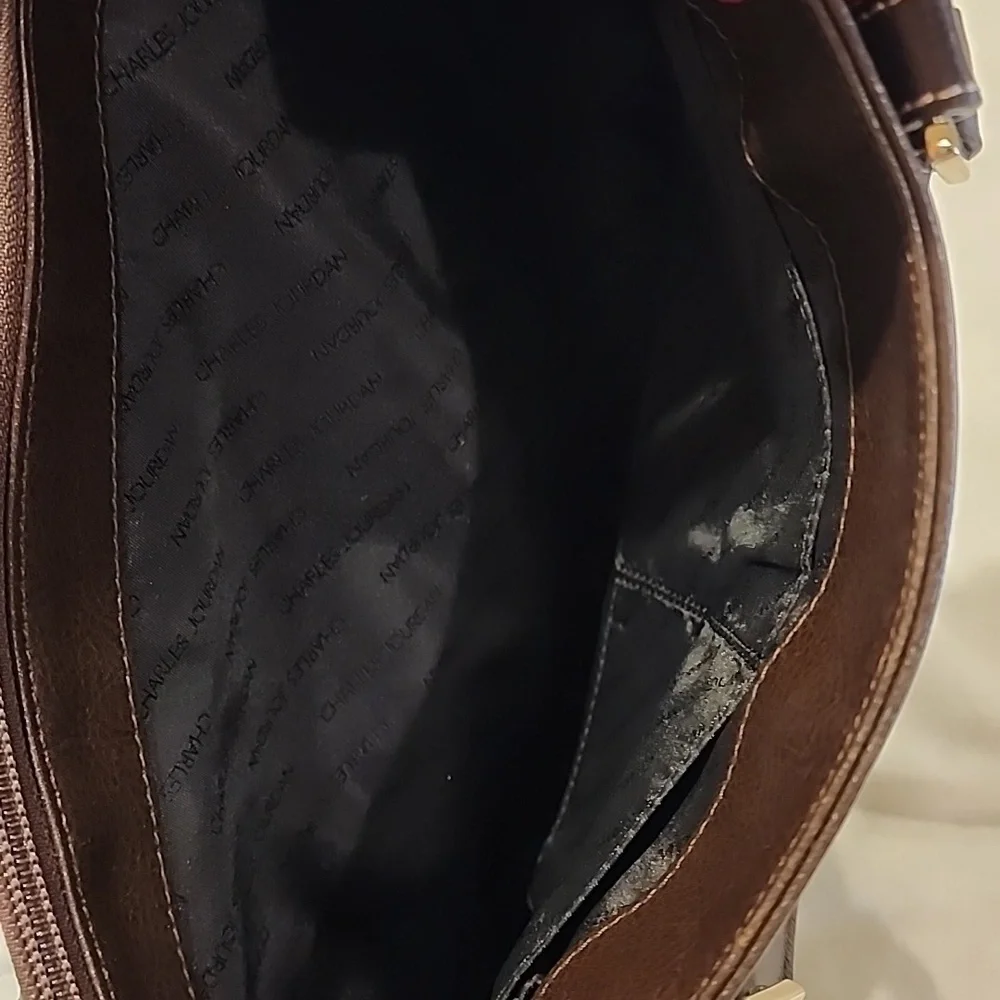 Charles Jourdan Paris hand bag dark brown